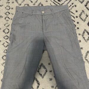 Grey square strips. Chino pants men